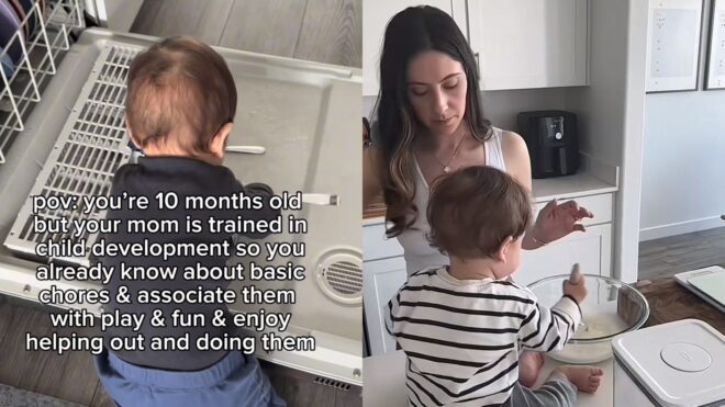 Sophie Zee giving baby chores child development
