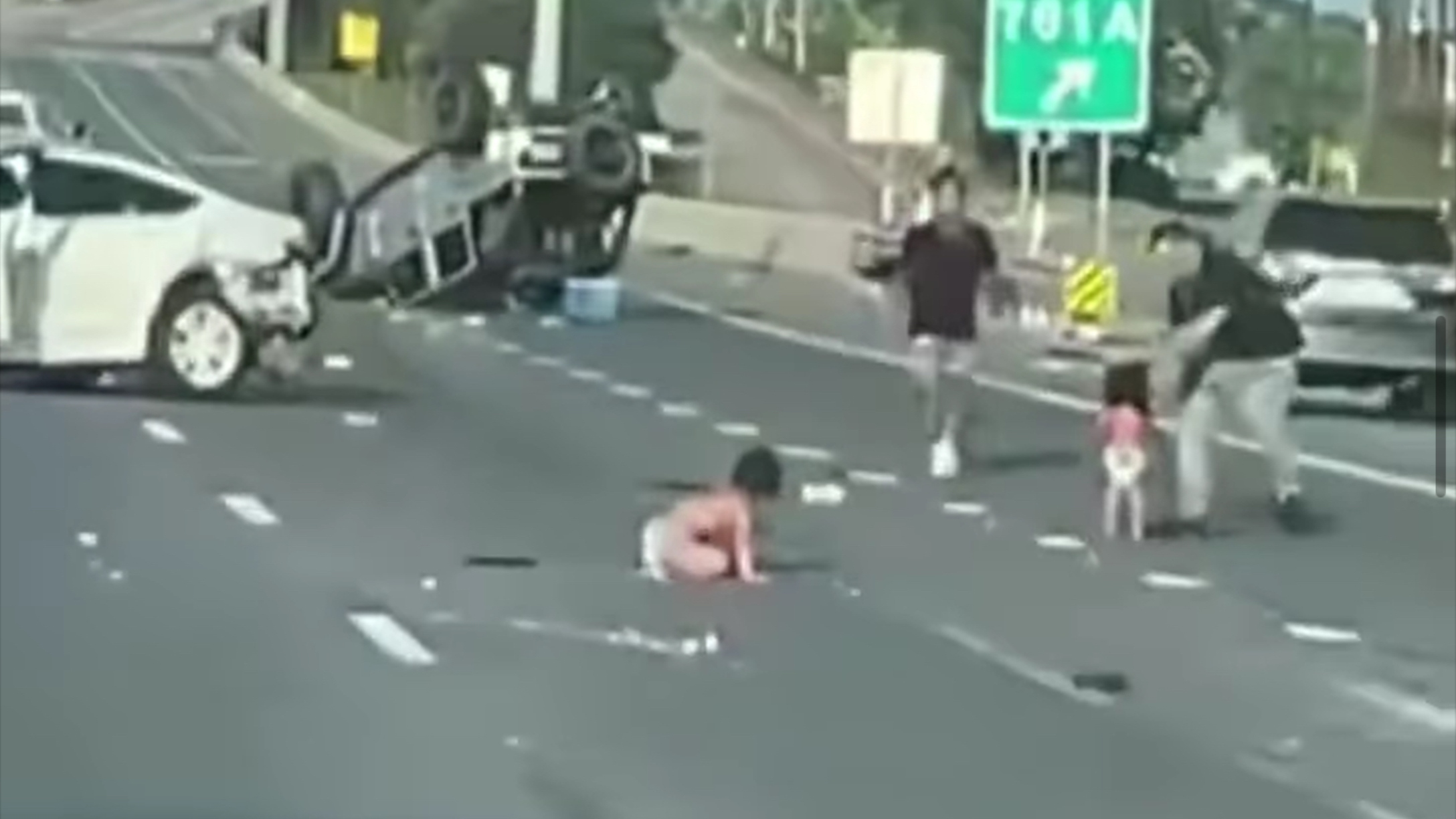 Toddlers on Highway