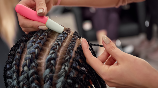 unbraided hair