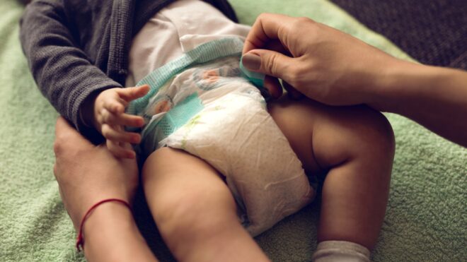 Baby diaper changing