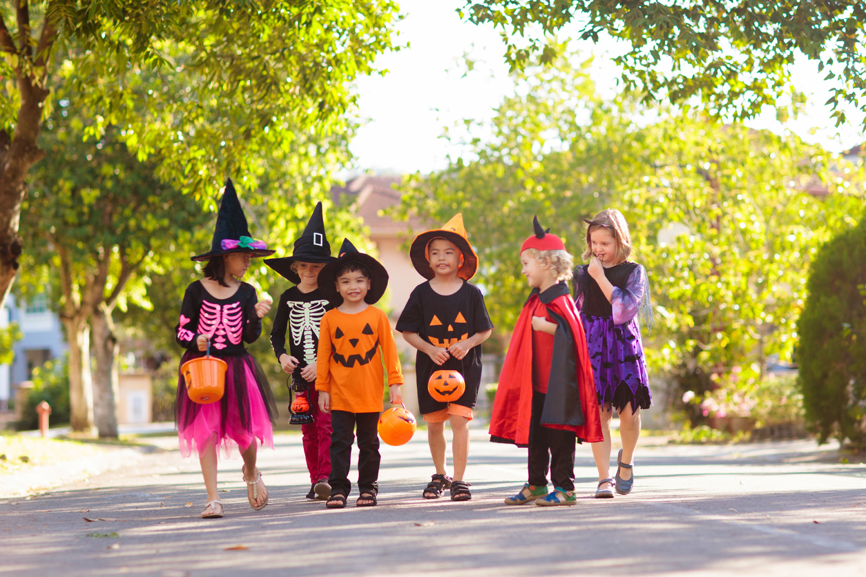 Kids trick or treat. Halloween fun for children. halloween