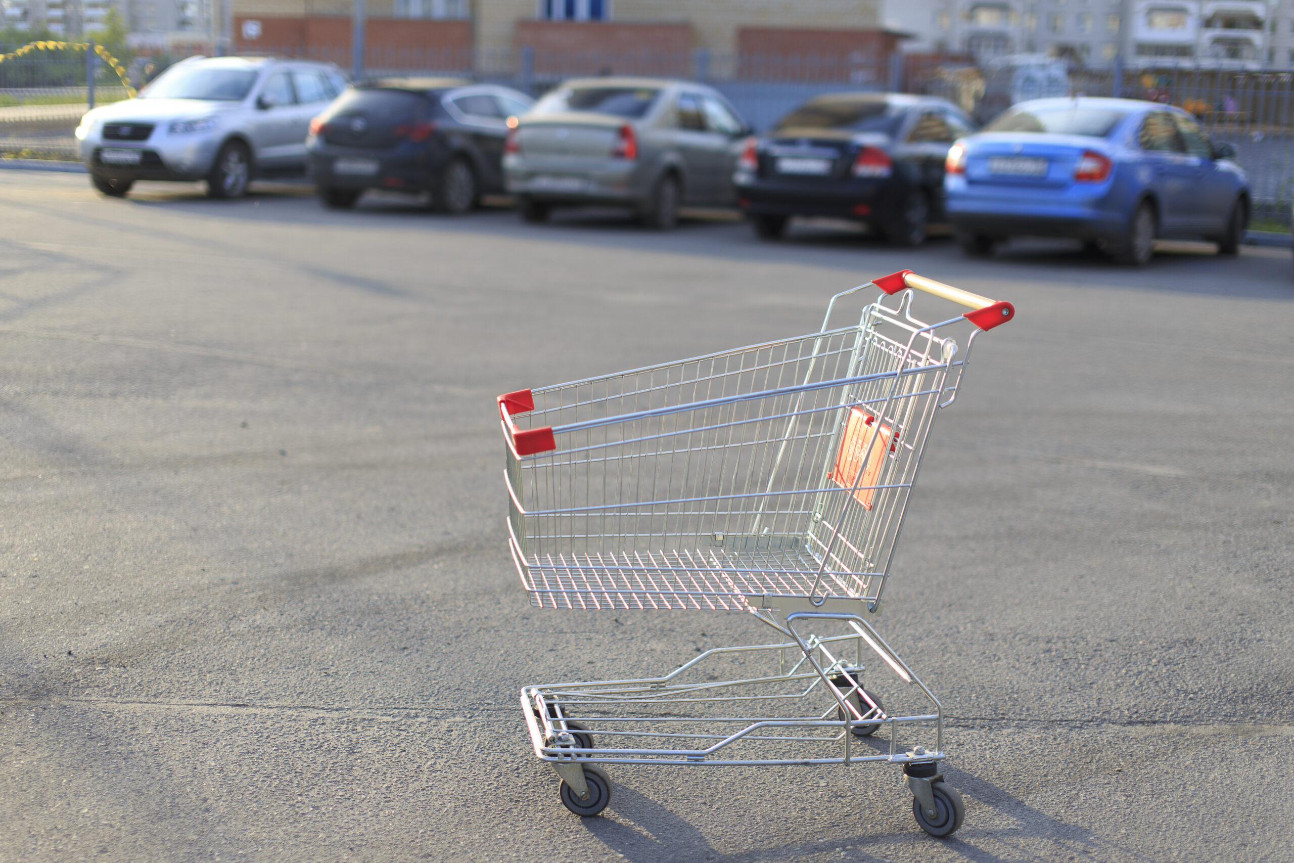 shopping cart in store parking lot