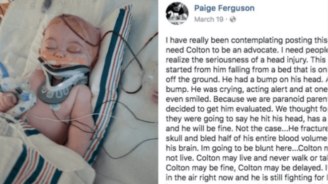 baby falls off bed injury