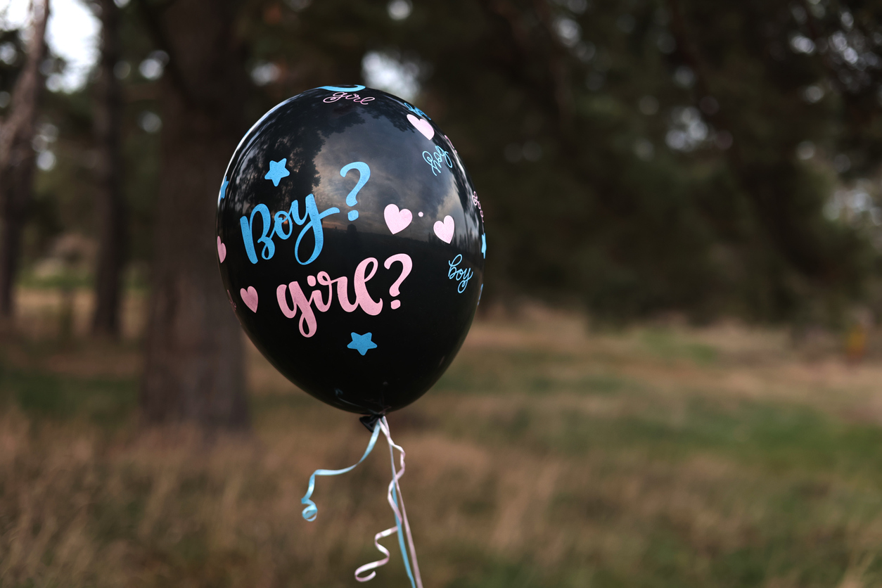 Gender reveal balloon