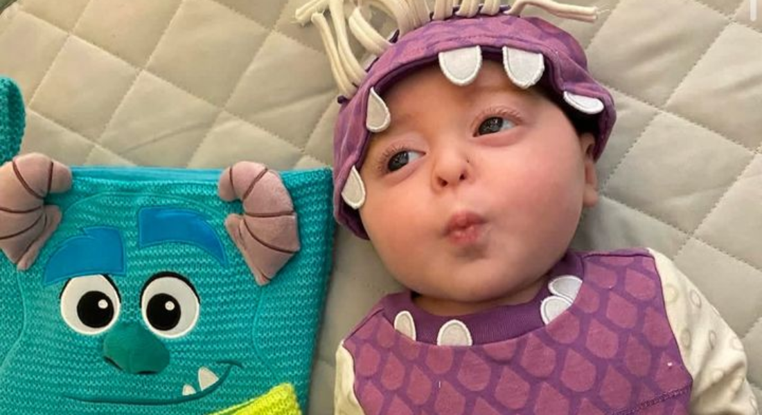 Caper Mesa dressed as Boo from Monster's Inc.