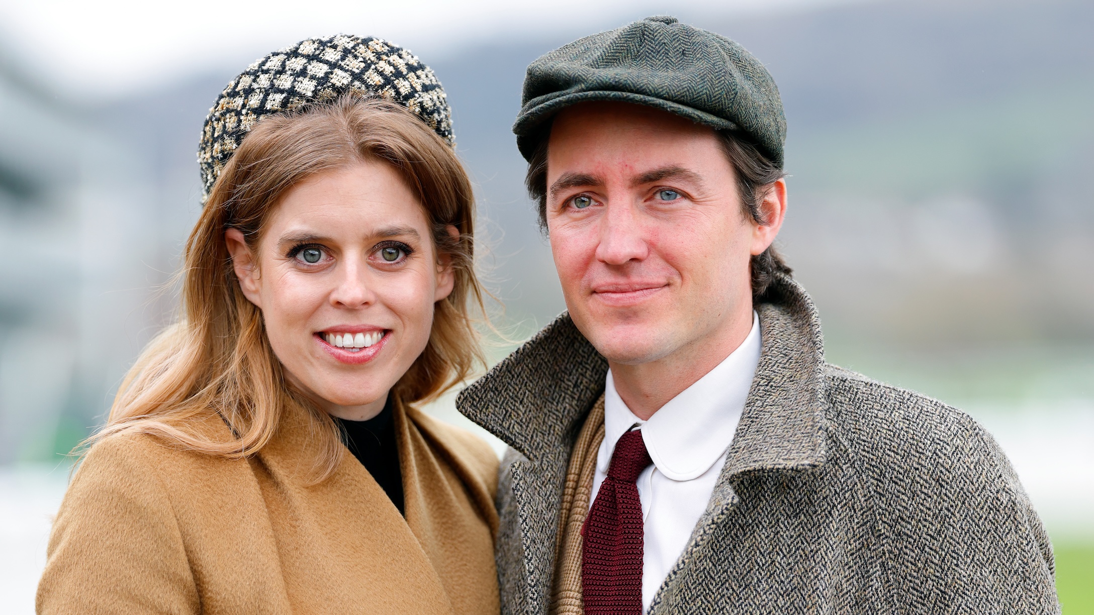 CHELTENHAM, UNITED KINGDOM - MARCH 14: (EMBARGOED FOR PUBLICATION IN UK NEWSPAPERS UNTIL 24 HOURS AFTER CREATE DATE AND TIME) Princess Beatrice and Edoardo Mapelli Mozzi attend day 3 'St Patrick's Thursday' of the Cheltenham Festival at Cheltenham Racecourse on March 14, 2024 in Cheltenham, England.