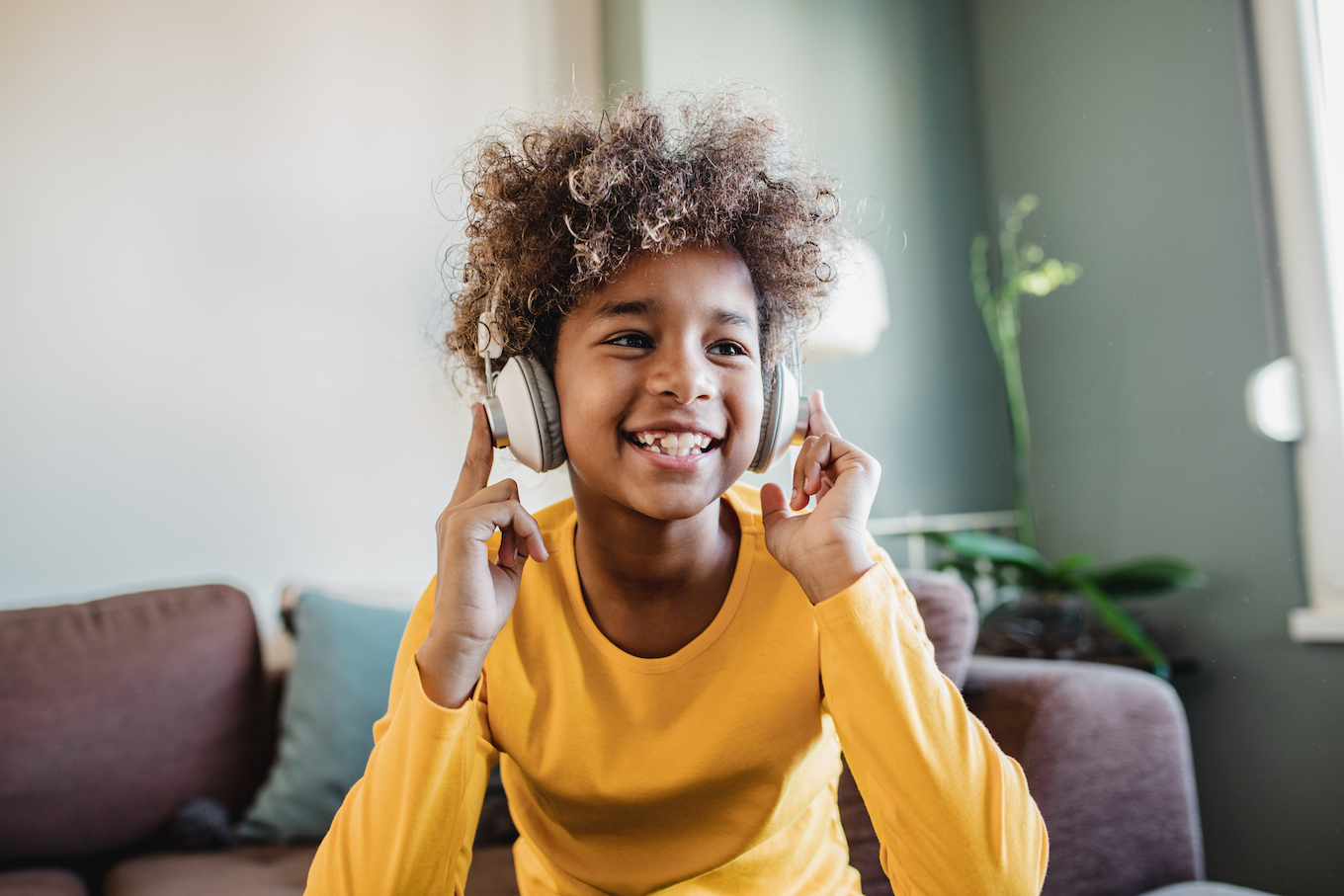 Young girl with headphones