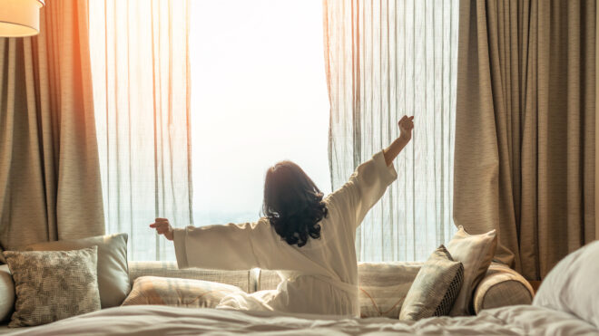 Sleeping at hotel