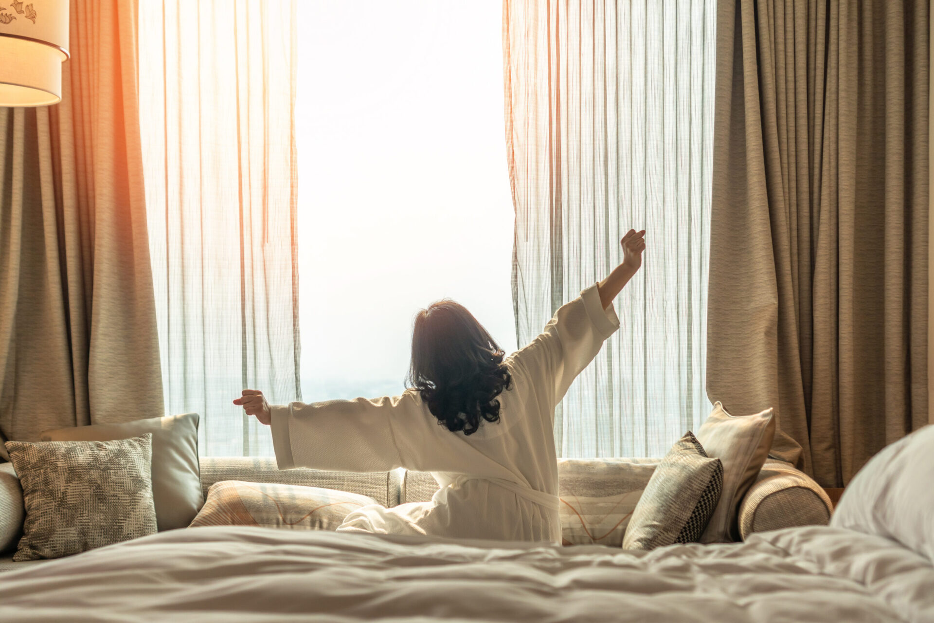 Sleeping at hotel