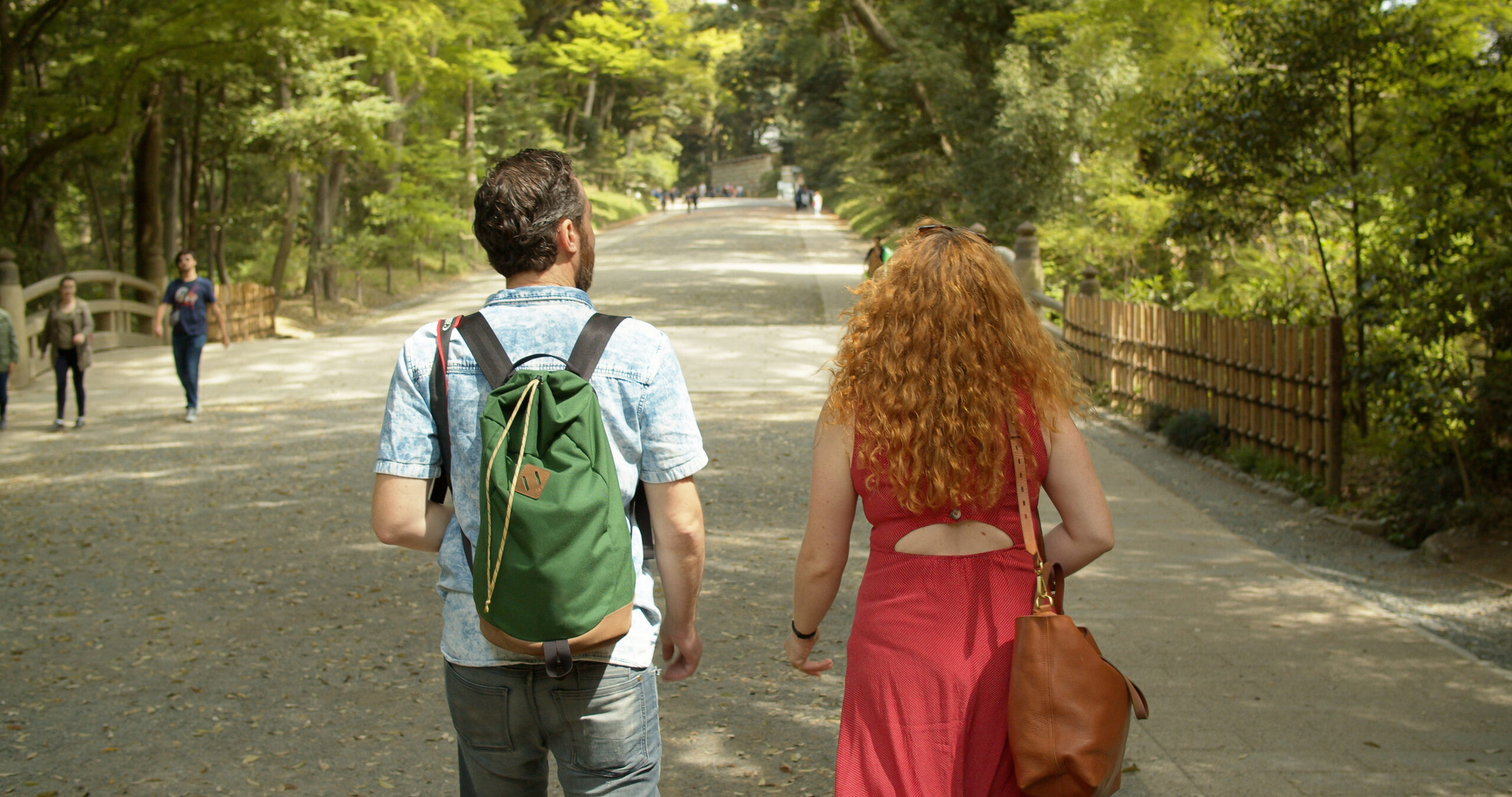 Man and woman traveling