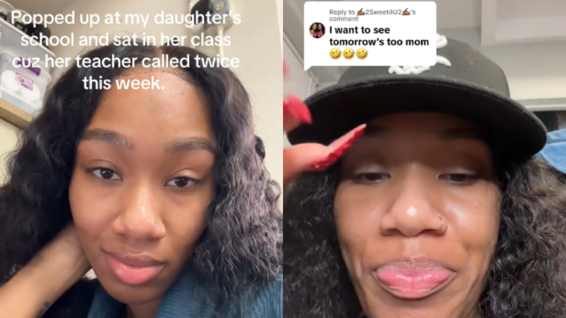 Mom Brelle in her daughter's classroom on TikTok
