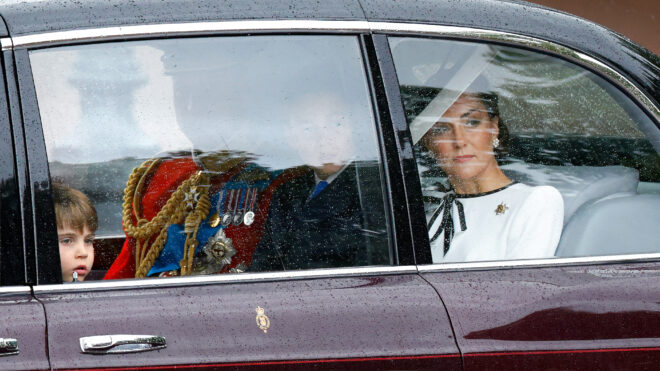 Royal family in car
