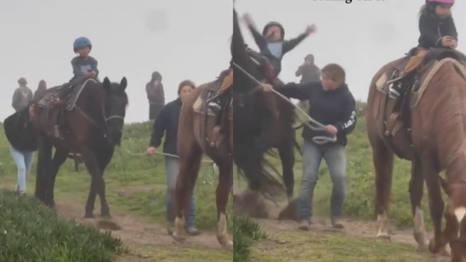 boy falls off horse