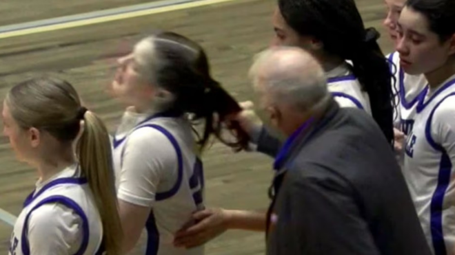 pulling player's ponytail