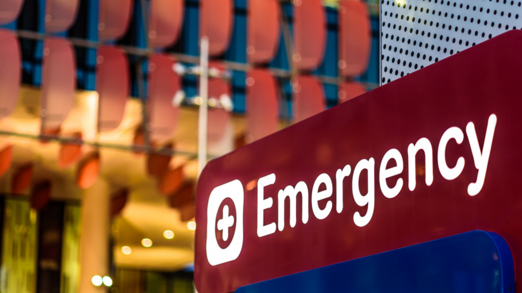 red emergency room sign