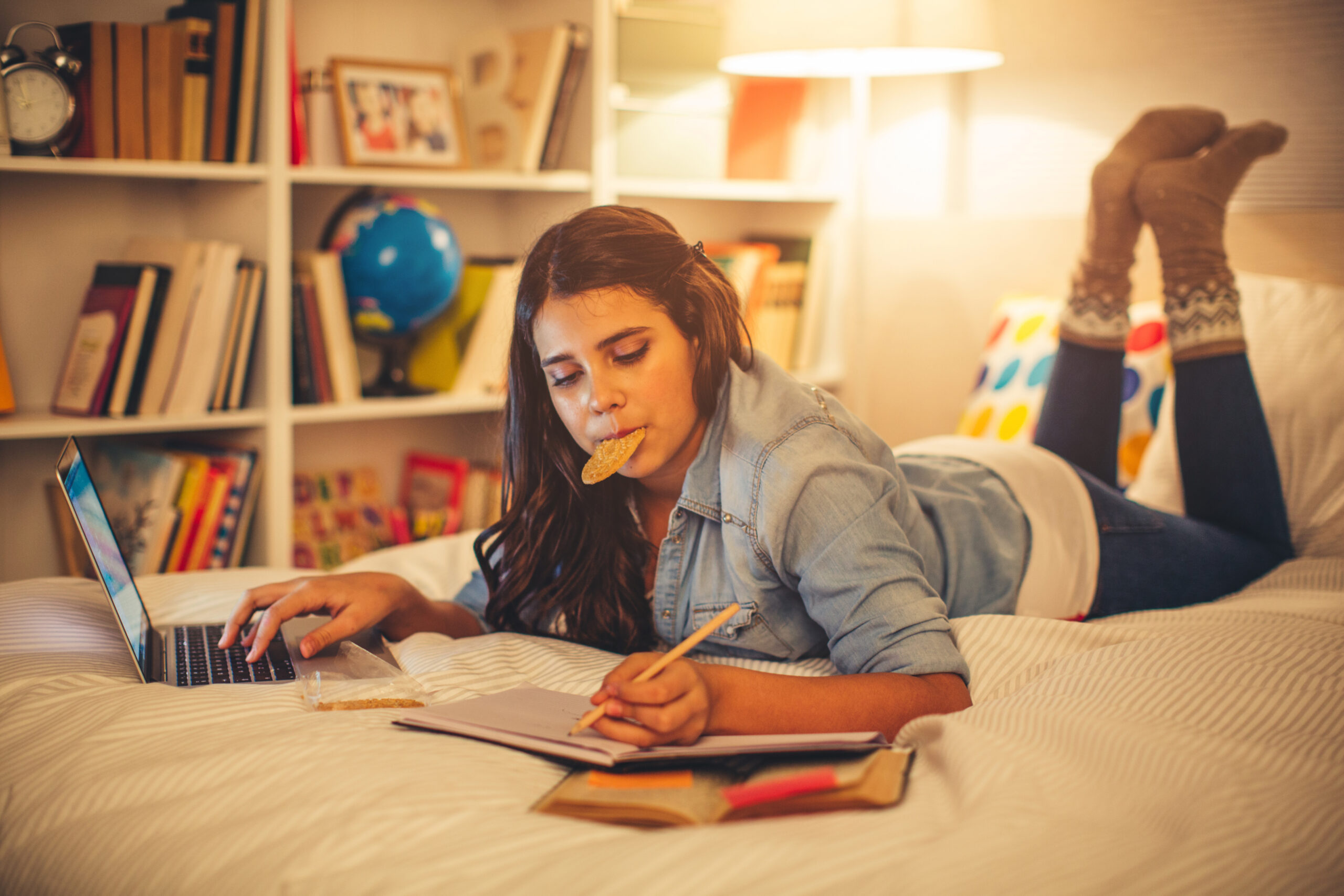 teen studying