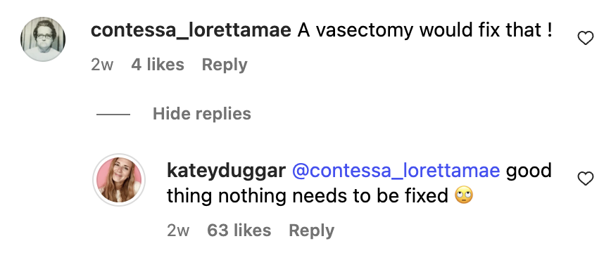 Jed Duggar Instagram Comment