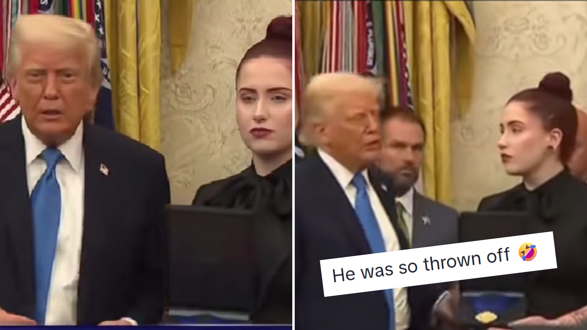 Cop's Daughter Accepts Award From President Trump With the Most Unbothered Energy