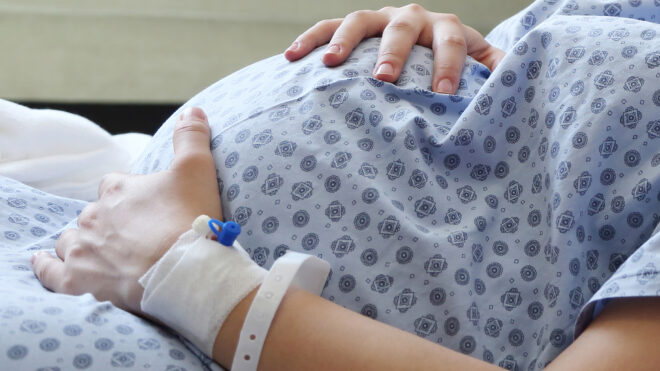 pregnant woman in a hospital
