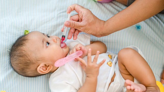 Baby health and safety, feeding with liquid medicine