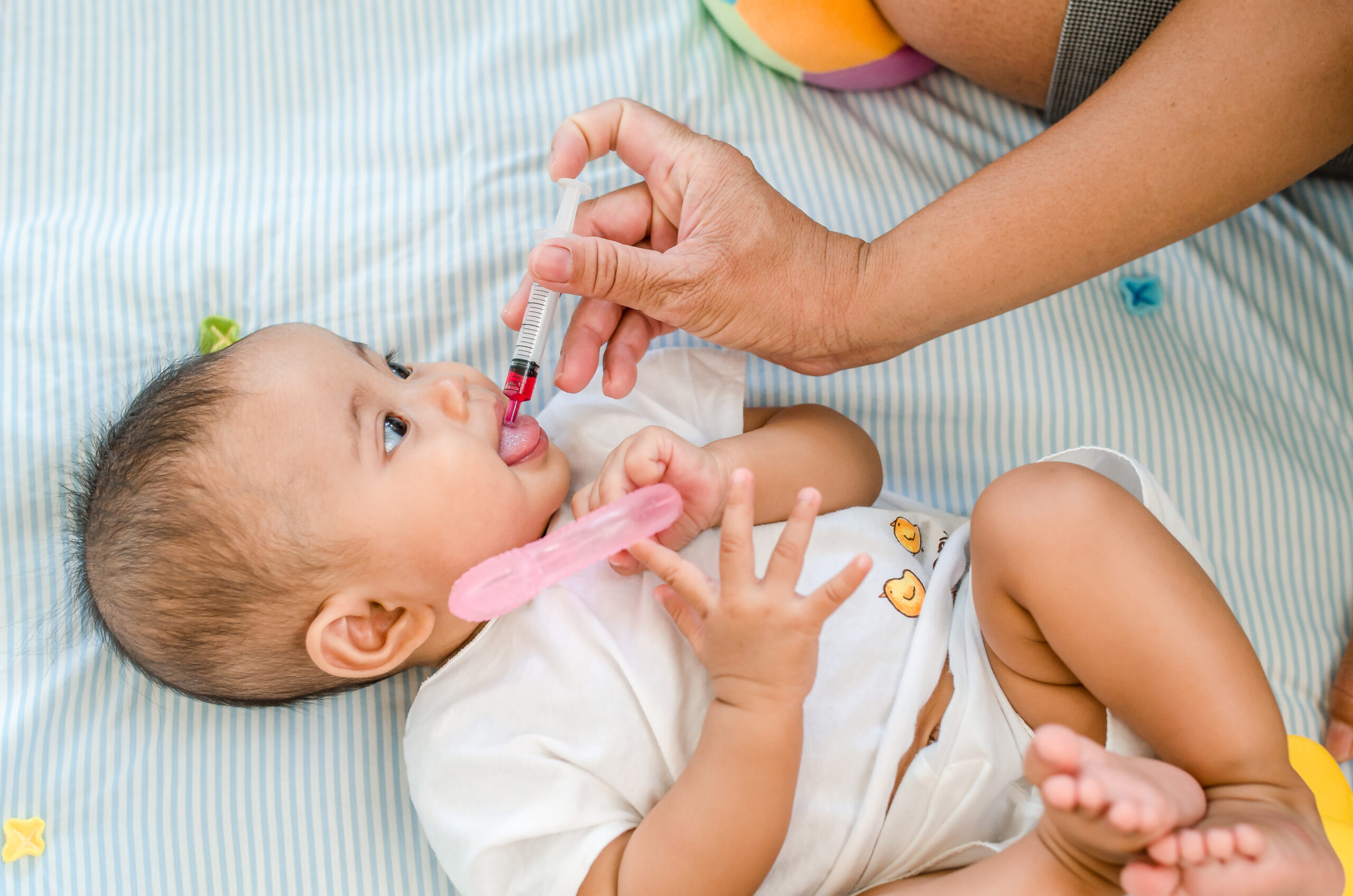 Baby health and safety, feeding with liquid medicine