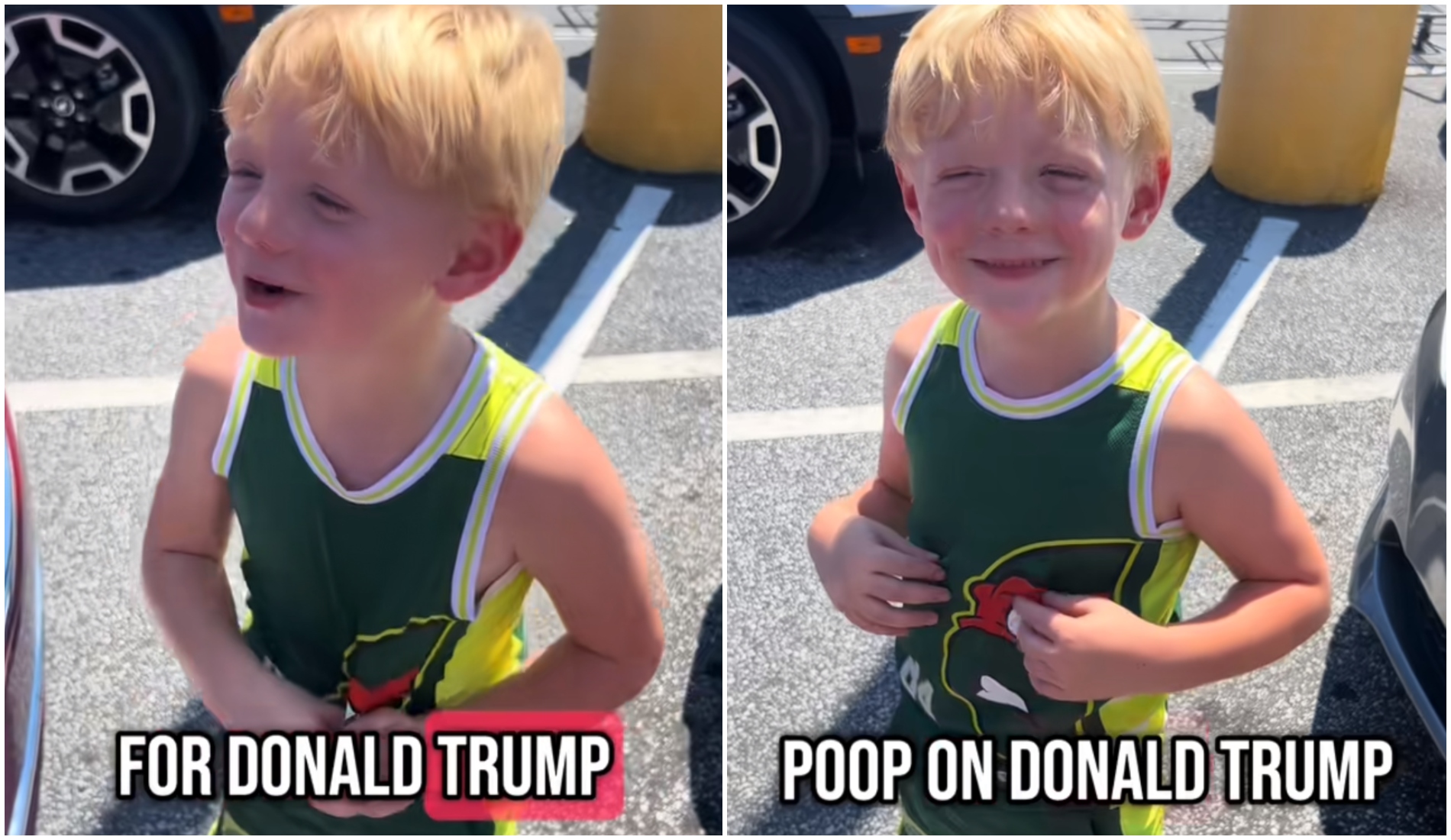 TikTok Dad Called 'Abuser' After Posting Young Son's Wish To 'Poop On' Donald Trump