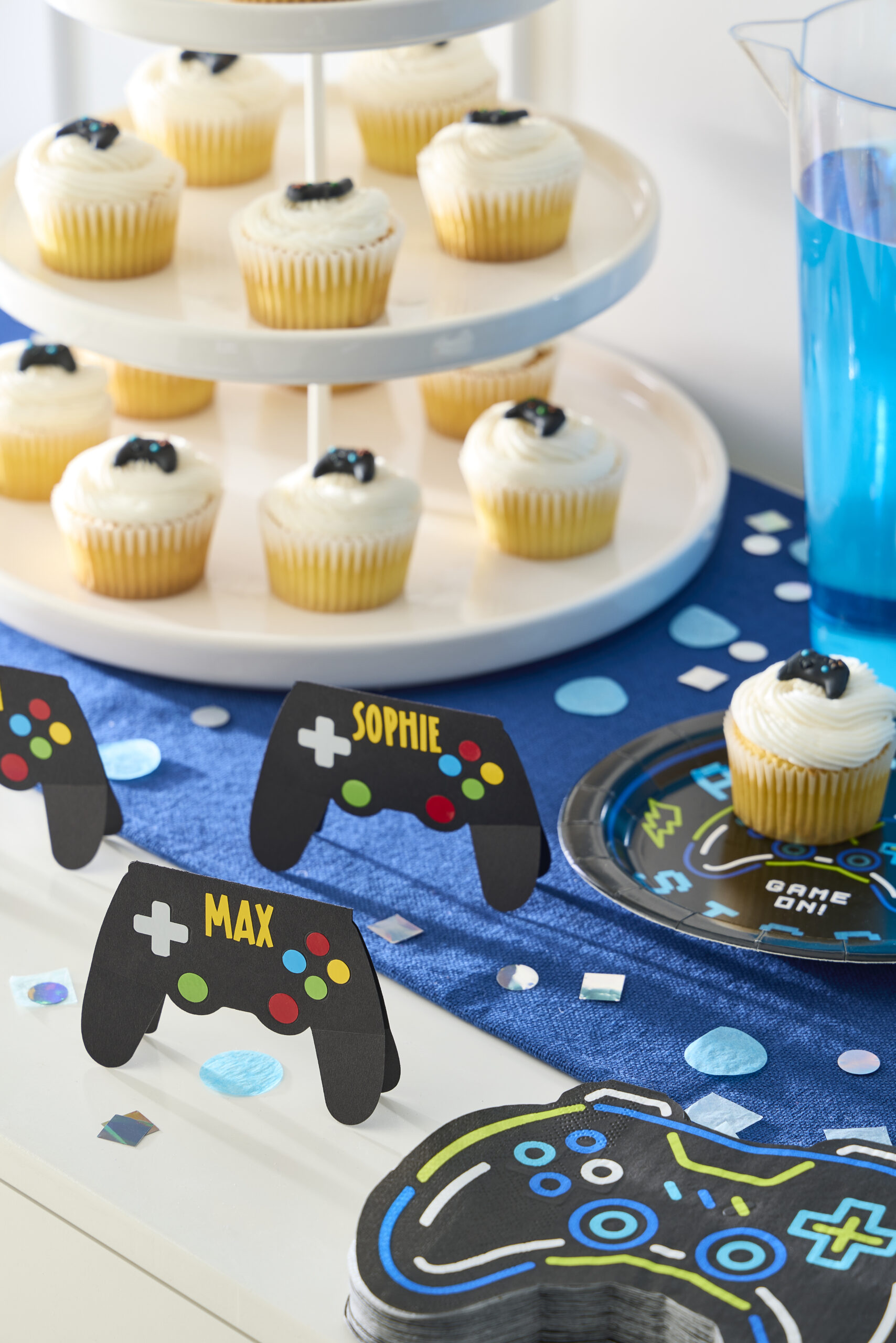 PHOTO-00089 Celebrations: Birthday - PHOTO-00089 - 2025 Celebrations: Level Unlocked - Gamer Theme? - Shot B - Gamer Tablescape