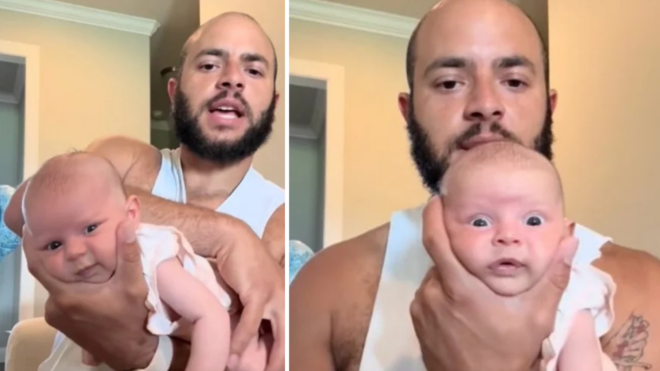 camonall baby review on TIkTok, side by side photo