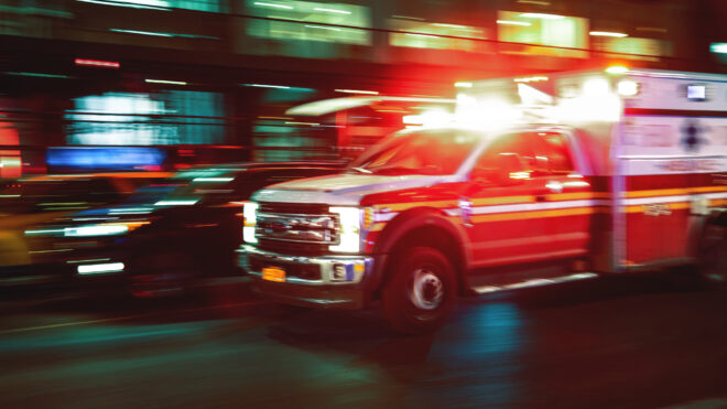 Ambulance rushing to scene