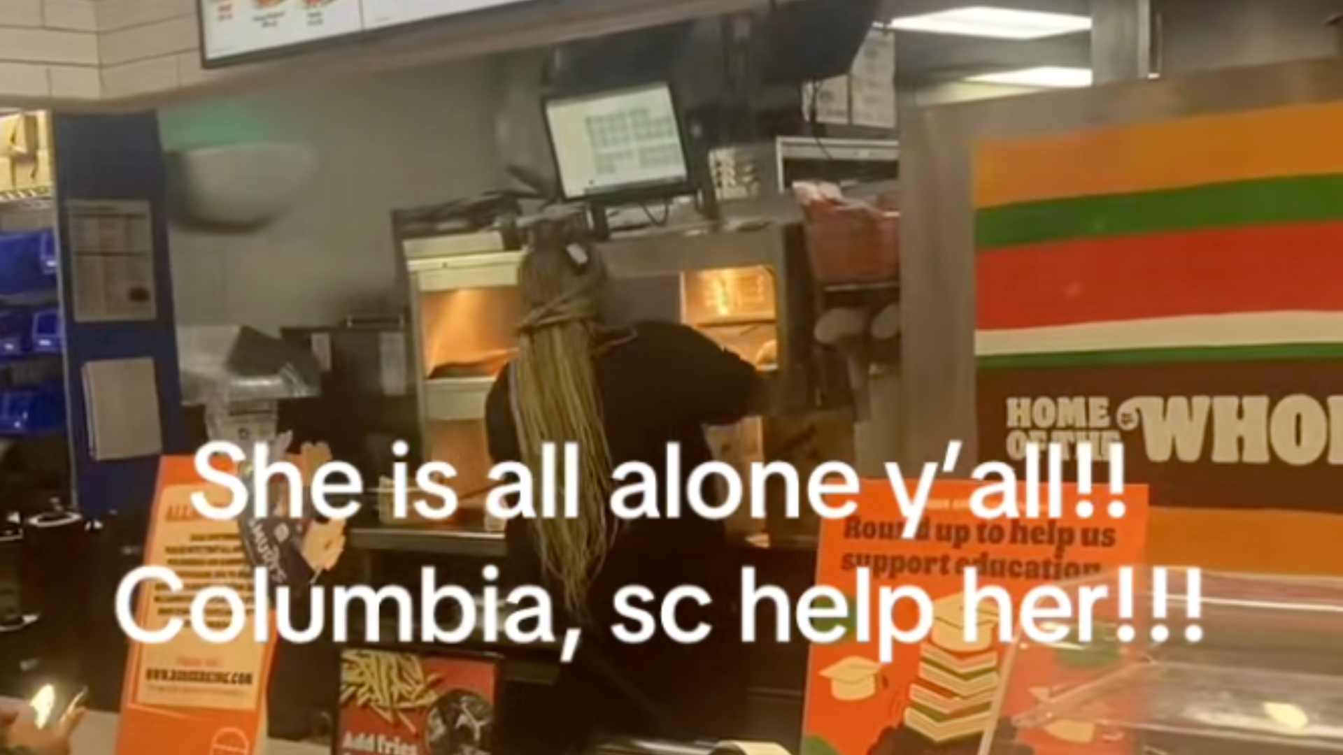 Single mom at burger king