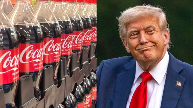 Coca-Cola bottles; Donald Trump