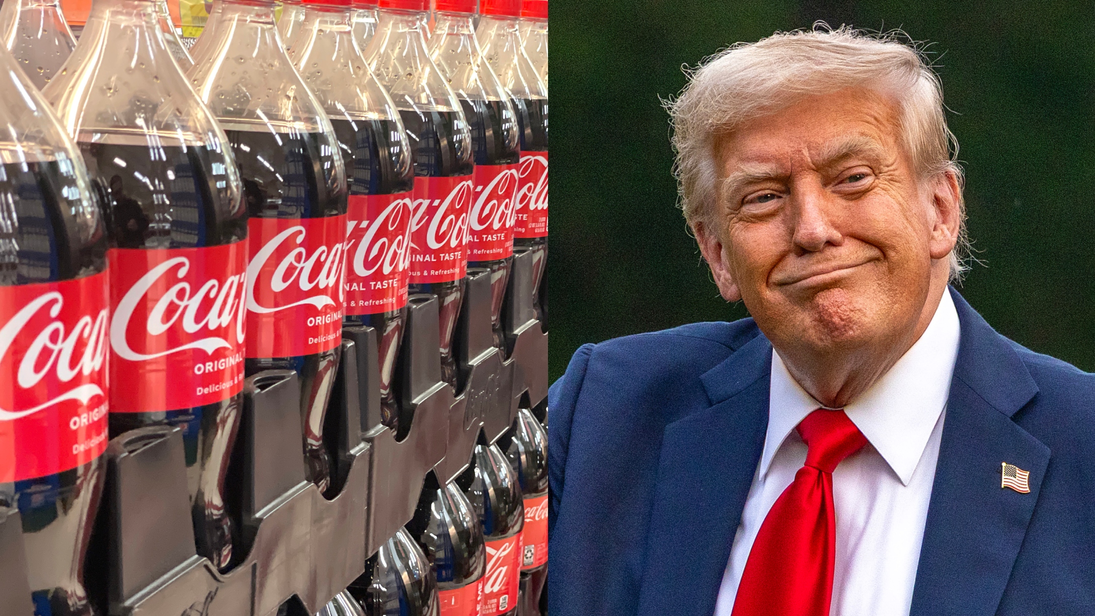 Coca-Cola bottles; Donald Trump