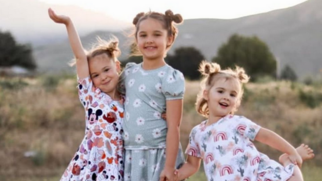 Paityn, 9, Evelyn, 8, and Olivia Decker