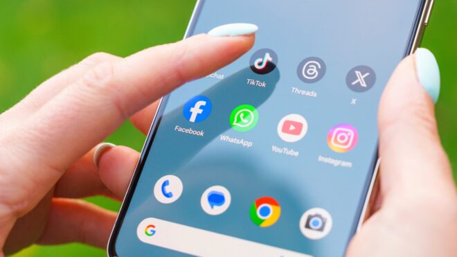 smartphone with TikTok app