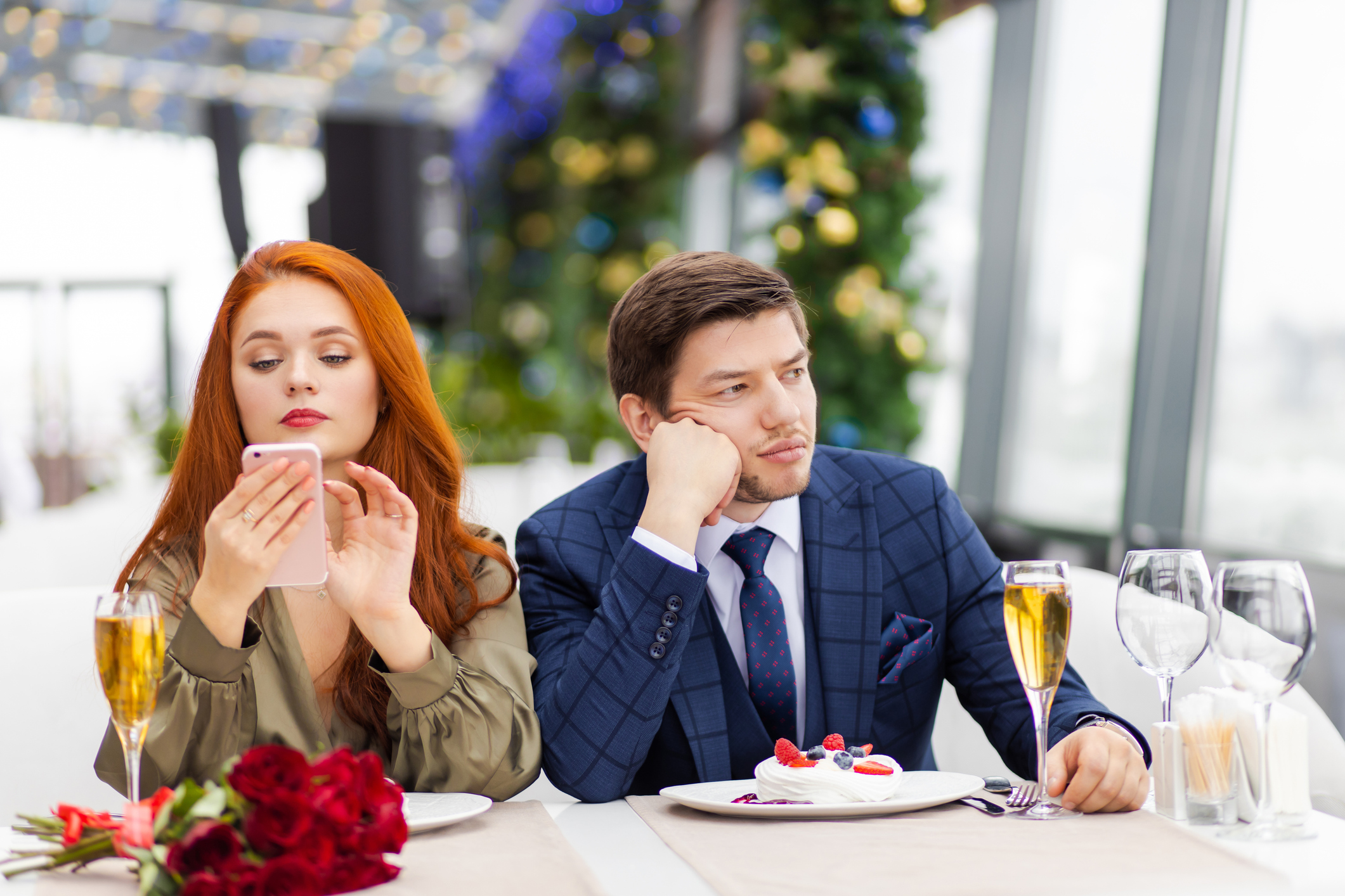 bored man with woman bored man with woman