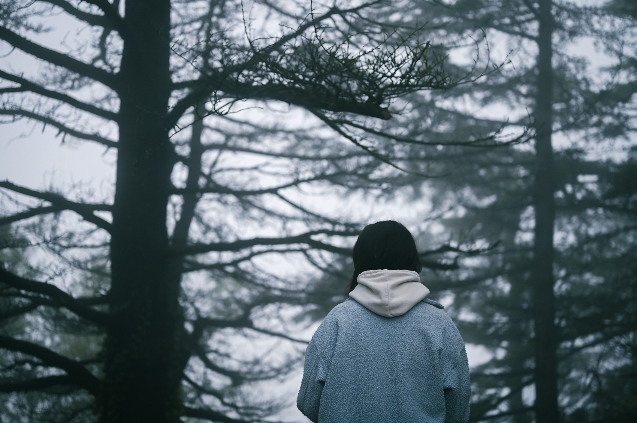woman in woods
