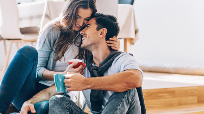 Couple having coffee