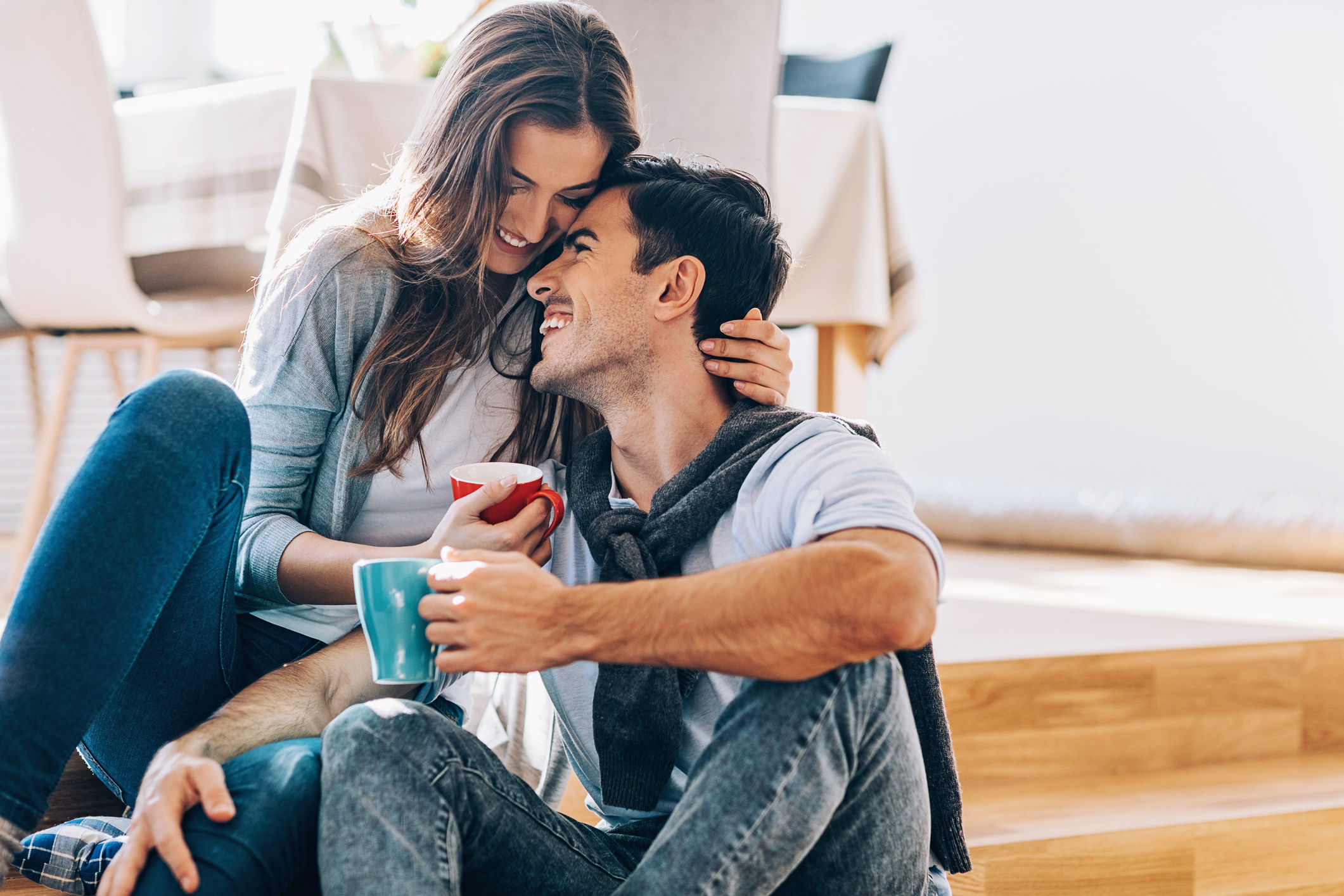 Couple having coffee