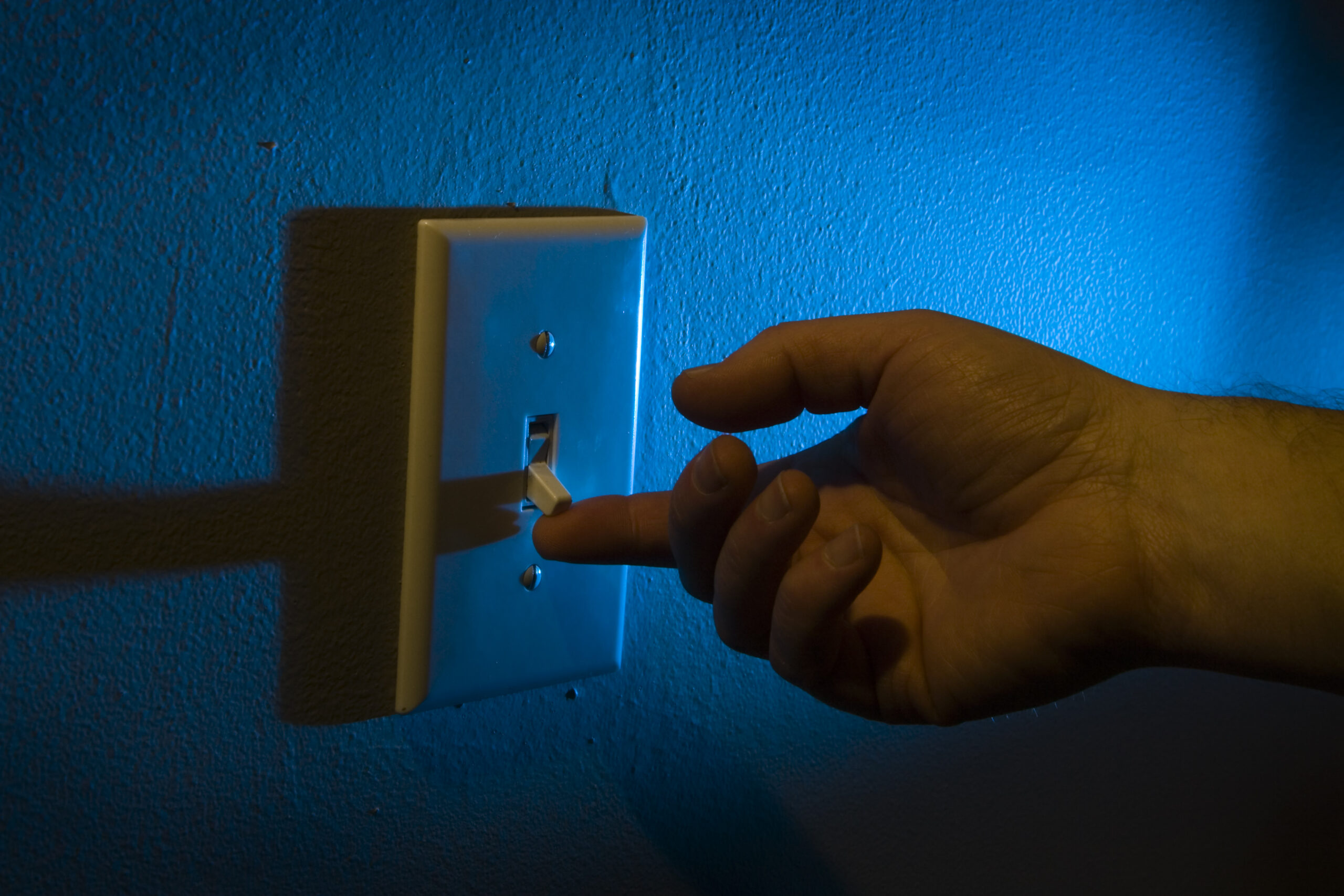 Turning on the light switch Turning on the light switch