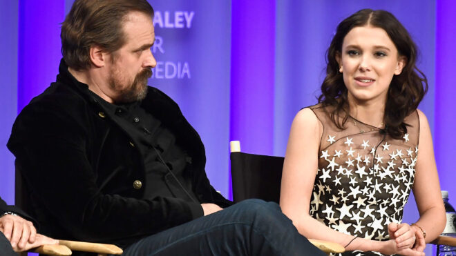 Millie Bobby Brown and David Harbour