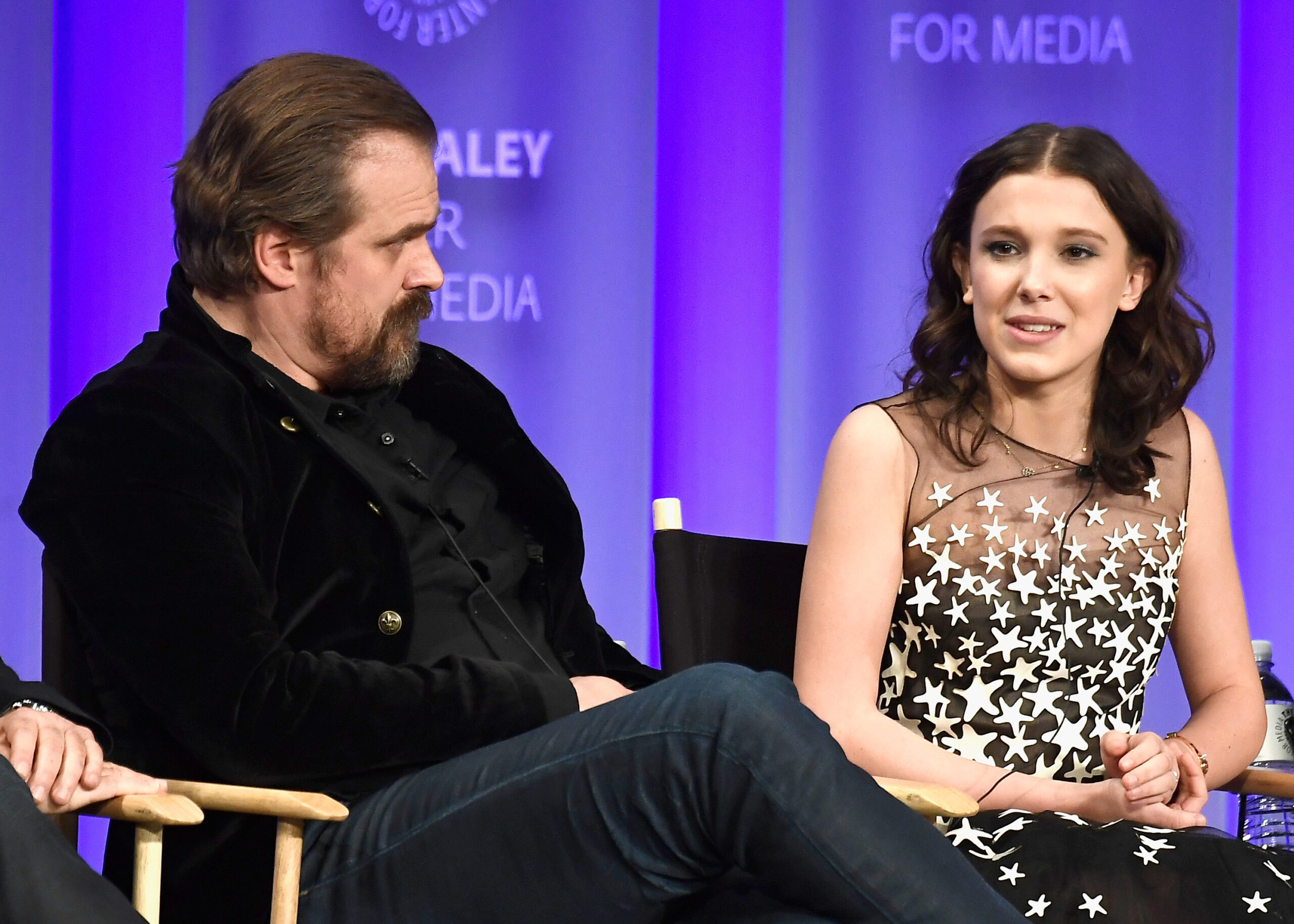 Millie Bobby Brown and David Harbour
