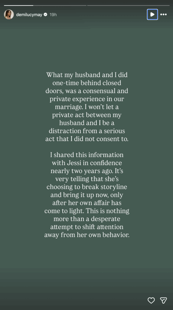 Demi Engemann's Instagram Stories post