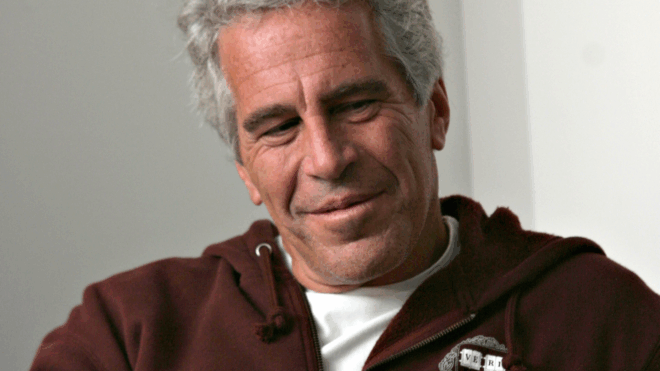 jeffery epstein in maroon-colored sweater