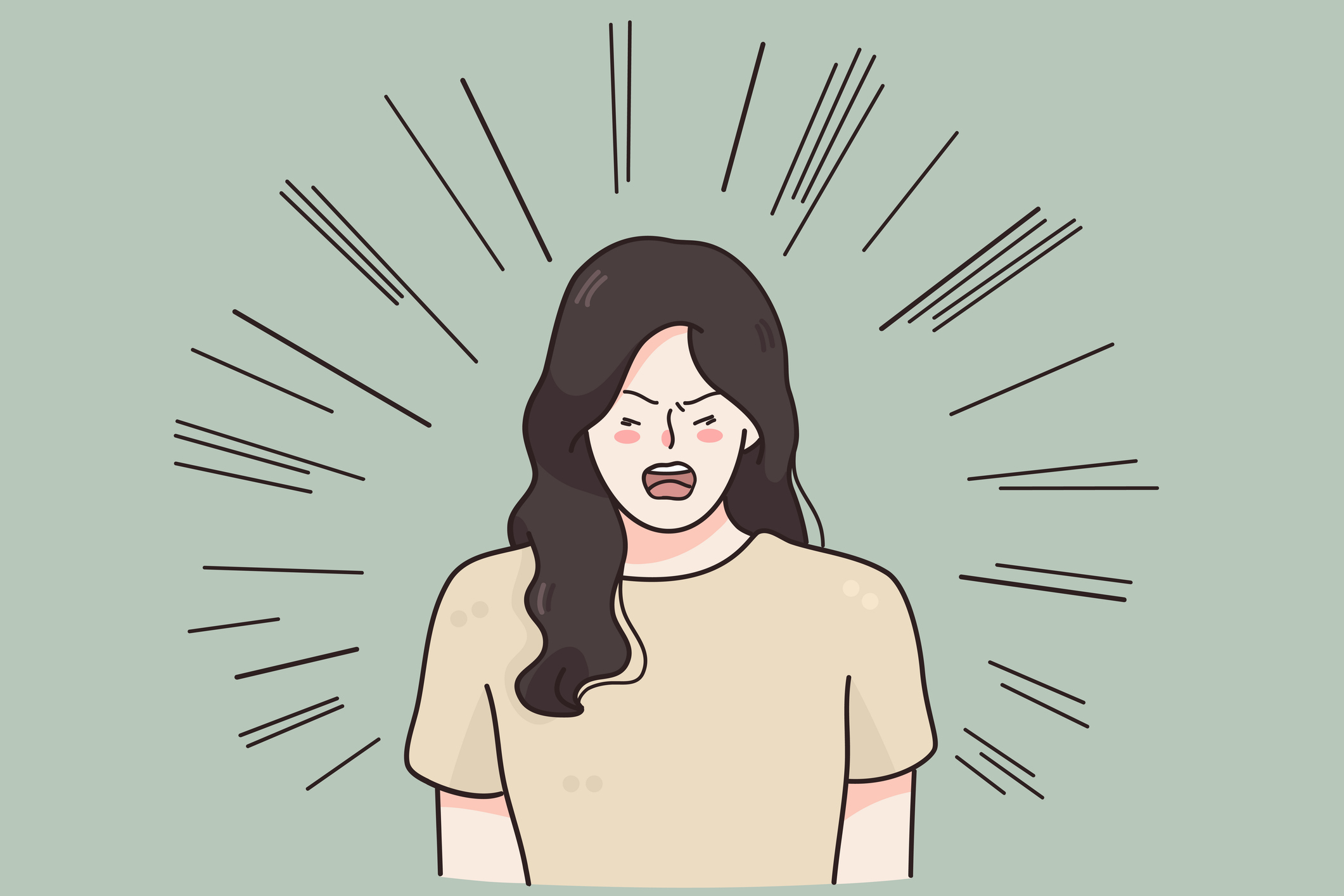 Angry woman illustration