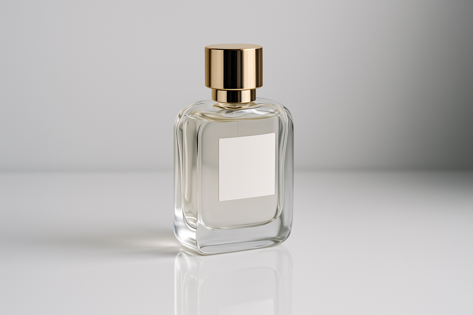 perfume bottle with gold cap