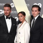 David, Victoria, and Brooklyn Beckham