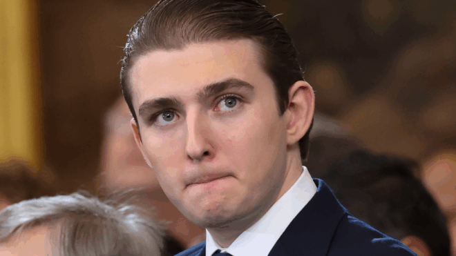 Barron Trump attends inauguration ceremonies in the U.S. Capitol Rotunda on January 20, 2025 in Washington, DC. Donald Trump takes office for his second term as the 47th president of the United States.