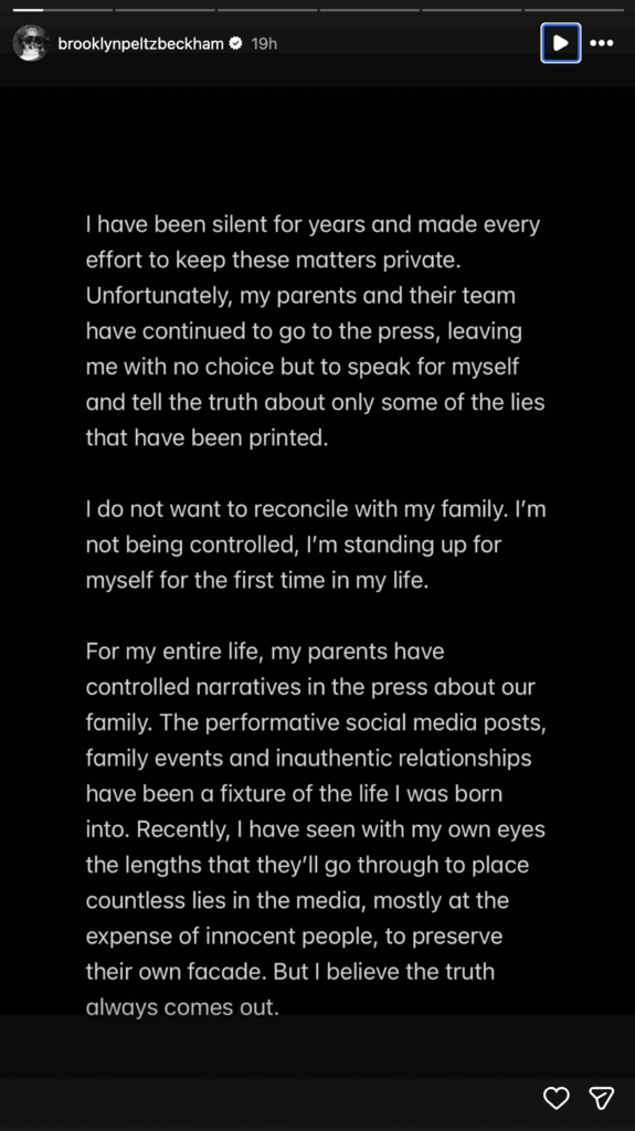 Brooklyn Beckham Instagram Stories