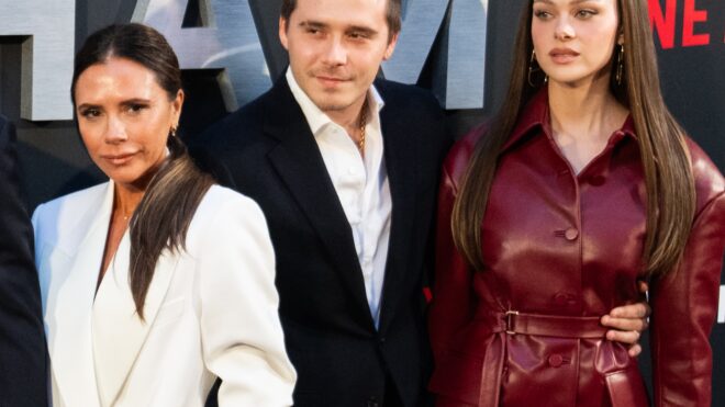 Victoria Beckham, Brooklyn Beckham, and Nicola Peltz