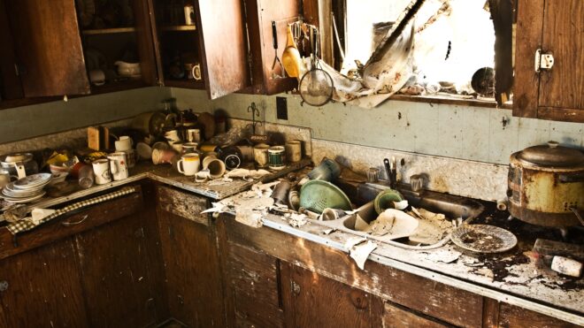 stock art of a home in squalor